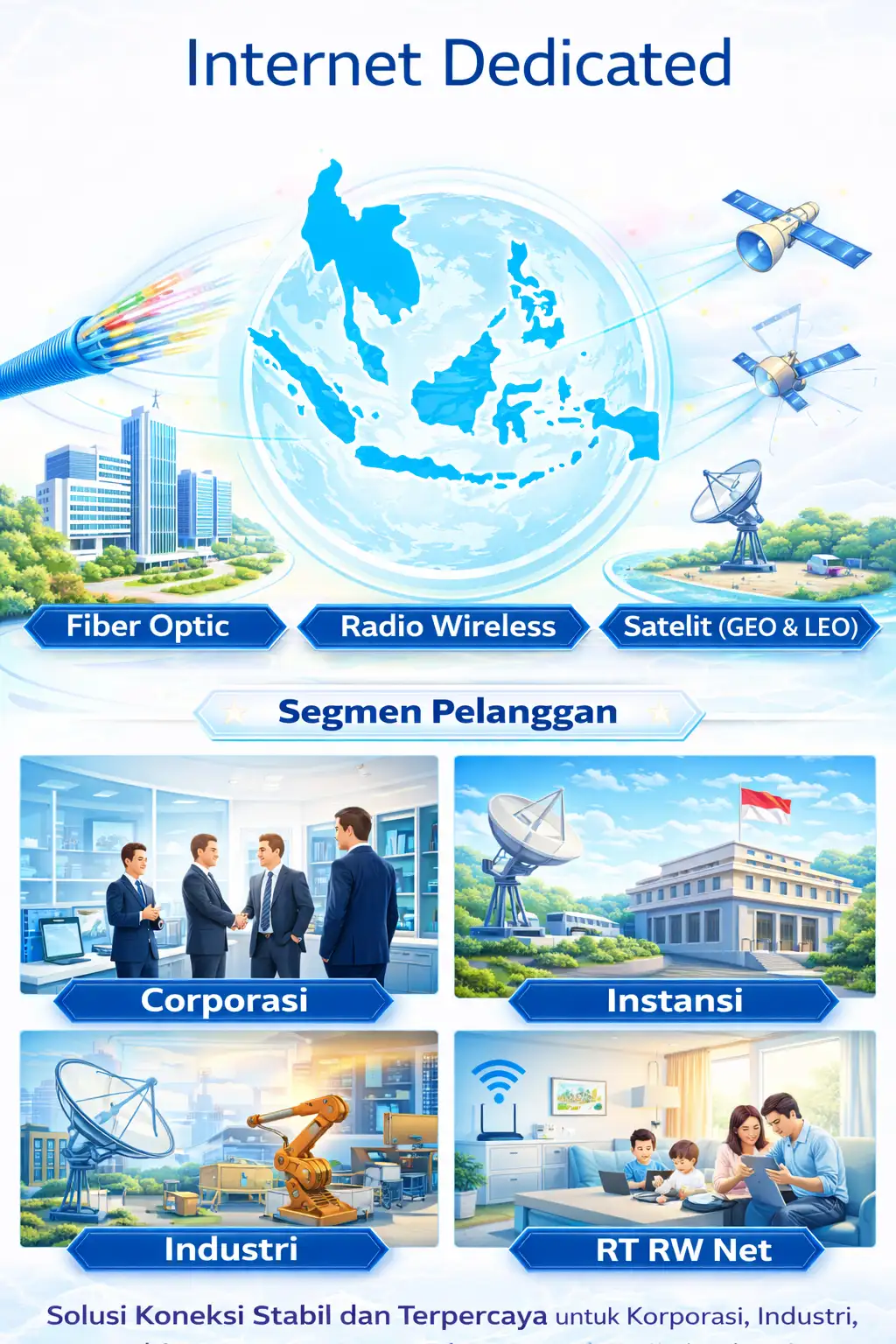 internet dedicated primadona net (fiber optik radio wireless satelit)