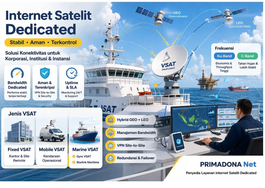 Jaringan Internet Satelit Dedicated PRIMADONA Net