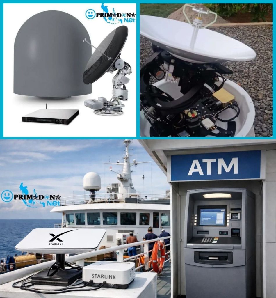 Instalasi Jaringan VSAT Kapal untuk internet kapal dengan VSAT Gyro dan Starlink Maritime